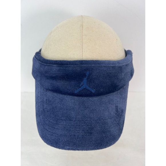 Air Jordan Nike Jumpman Visor Blue Hat Velour One Size Fits All - Picture 1 of 7